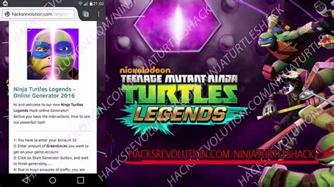 teenage mutant ninja turtles legends hack