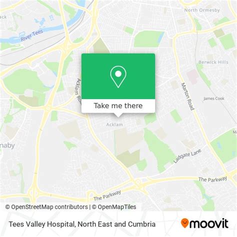 tees valley hospital map