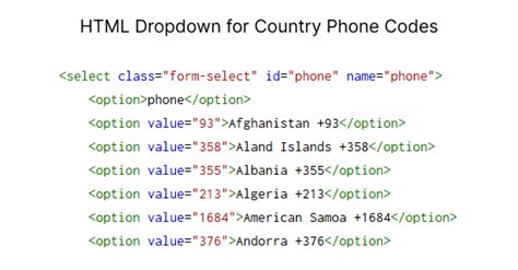 tel code html