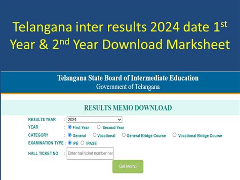 telangana intermediate results 2024 link