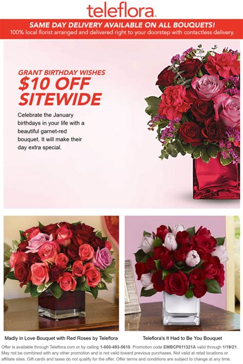 teleflora coupon codes for flowers