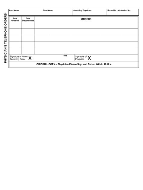 Physician Telephone Order Form Fill Online, Printable, Fillable