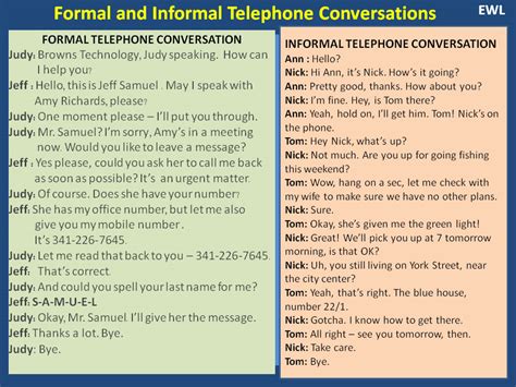 telephone conversation script example