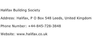 telephone number of halifax building society