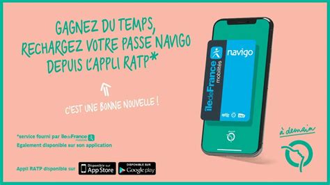 RATP rechargez votre Pass Navigo et achetez vos tickets depuis votre