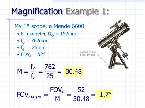 Telescope Magnification Equation