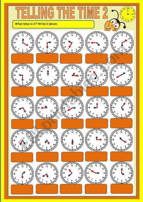 Telling The Time Esl Exercises