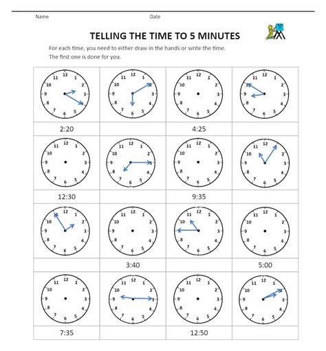 Telling Time Activities For Grade 3