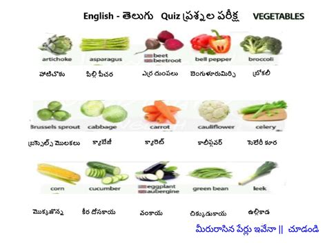 Telugu Vegetables