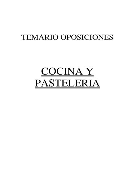 +14 Temario Oposiciones Cocina Gratis 2023