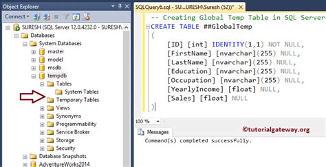 Temp Table In Sql Server Sp