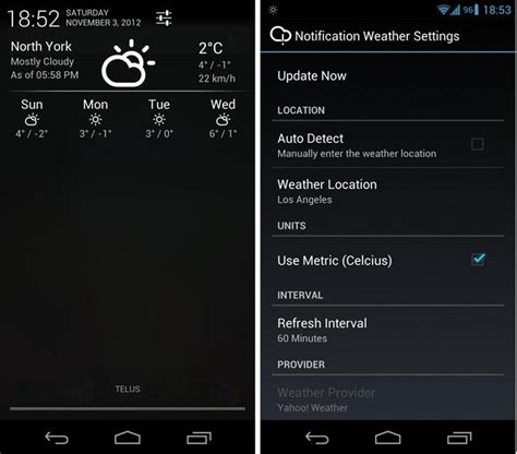 temperature in notification bar android