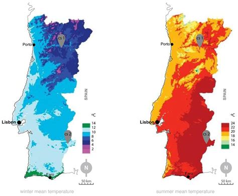 Temperature In Portugal Map