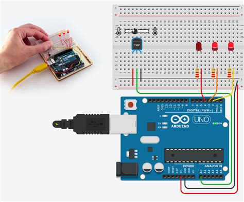 temperature sensor arduino tinkercad code