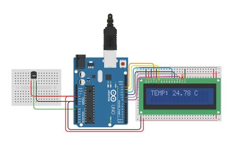 Temperature Sensor Circuit In Tinkercad