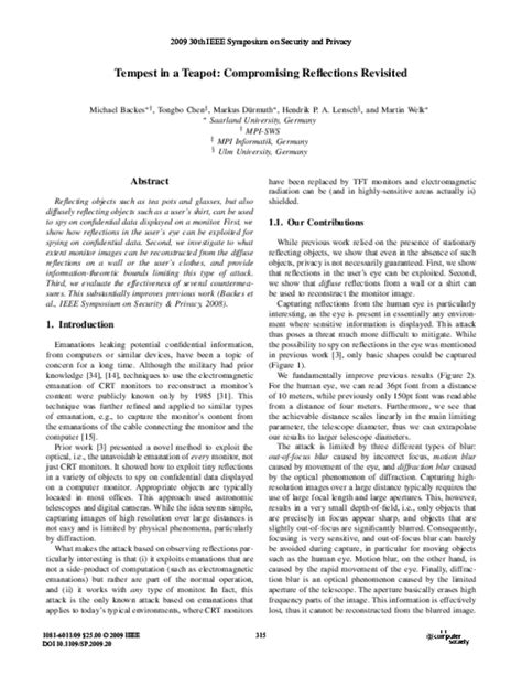 Tempest In A Teapot Compromising Reflections Revisited