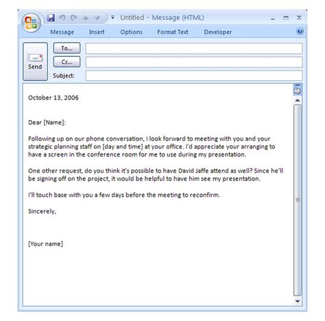 template business email