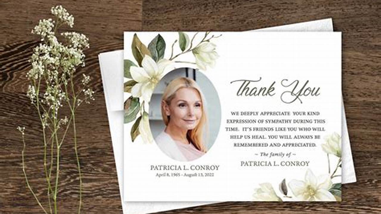 Express Heartfelt Gratitude with Our Free Funeral Thank You Card Template