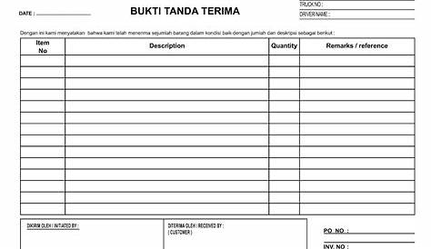 20+ Contoh Surat Tanda Terima / Serah Terima Uang Barang dan Dokumen