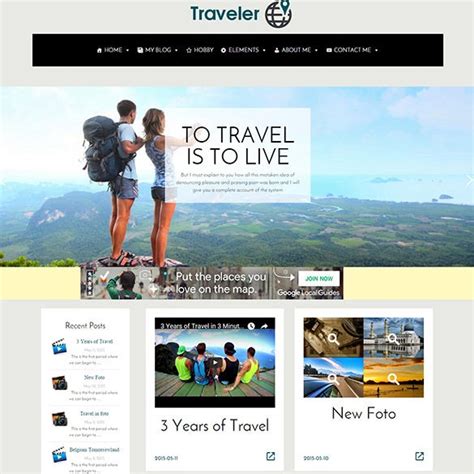template blog travel