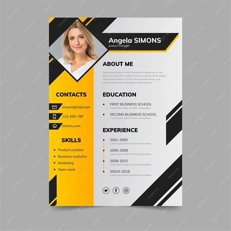 template cv freepik