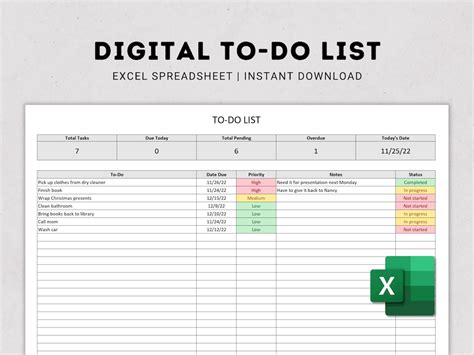 Template Excel To Do List
