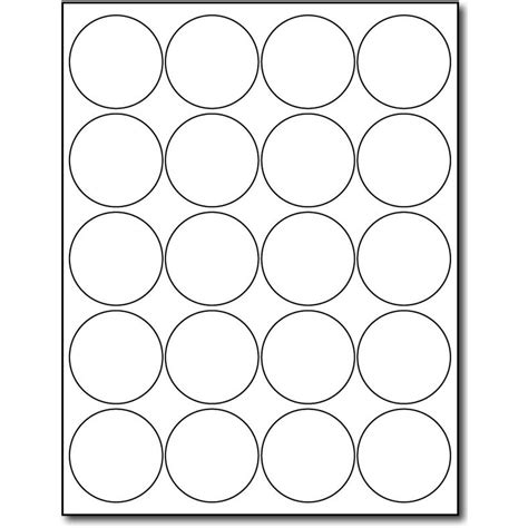 template for 2 inch round labels 20 per sheet