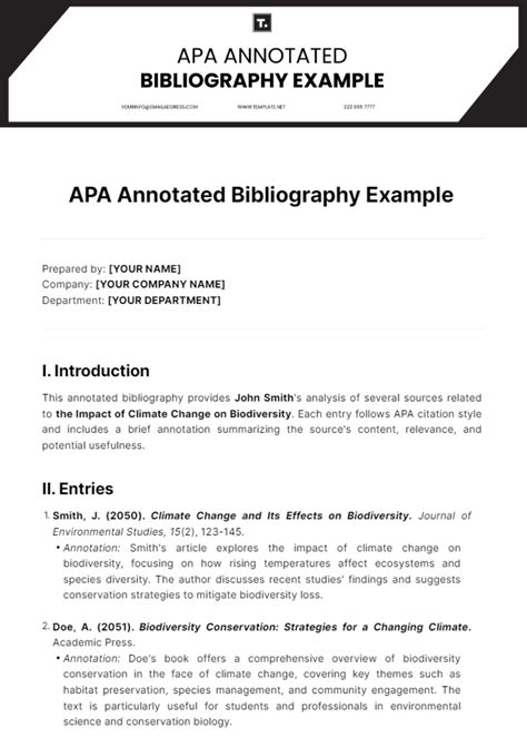 Template For An Annotated Bibliography