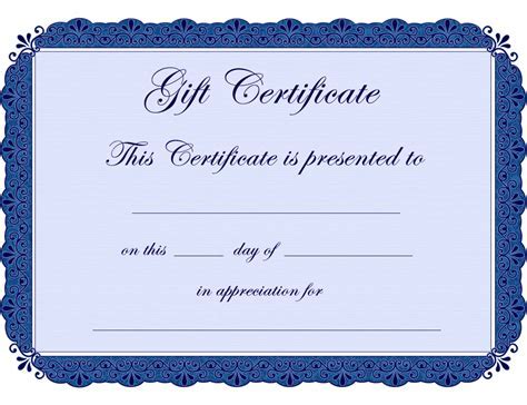 Template for Gift Certificate Word