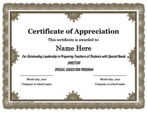 Template Lab Certificate Of Appreciation