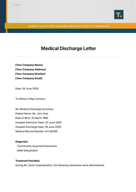 Template Letter Discharge