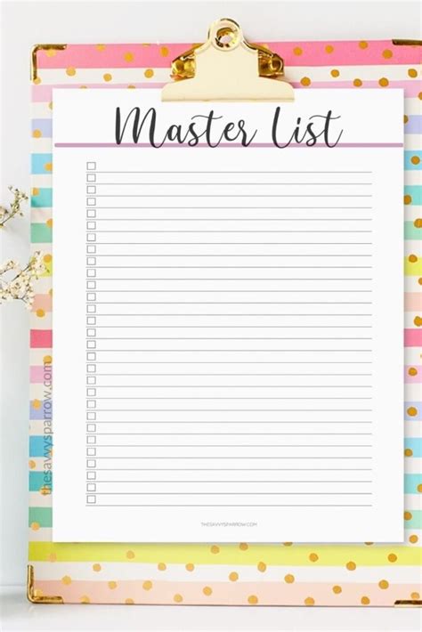 Template Master List