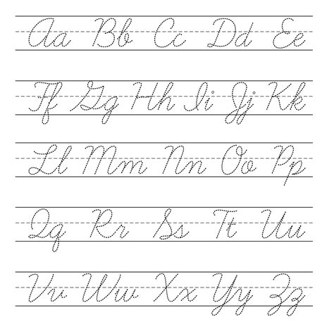 template of cursive letters