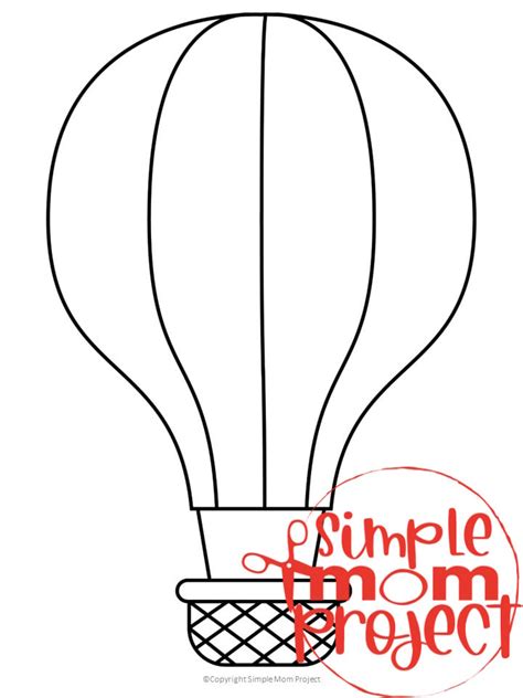 template of hot air balloon