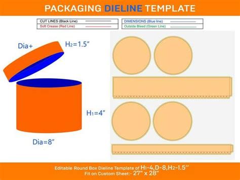 Template Round Box Free