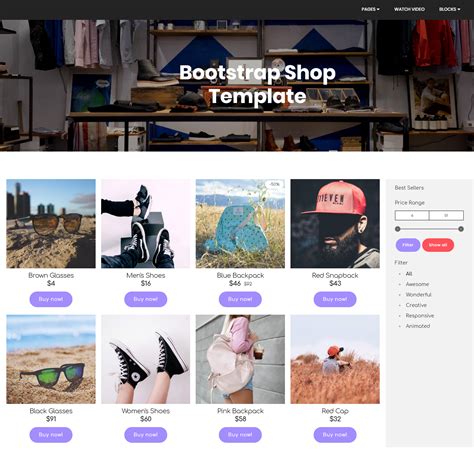 template website ecommerce bootstrap free