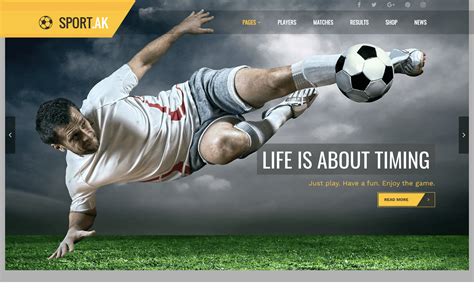 templates for sports website