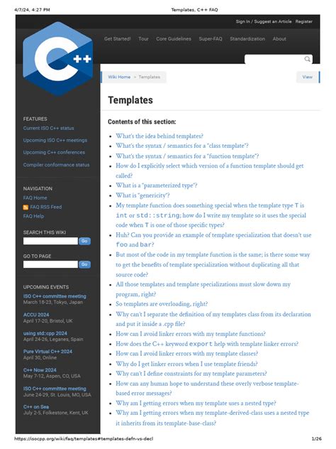 Templates In C++ Pdf
