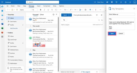 Templates In Outlook.com