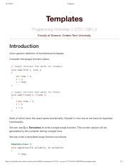 Templates Programming Definition