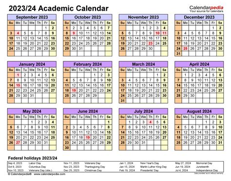 Temple Academic Calendar 2024-25