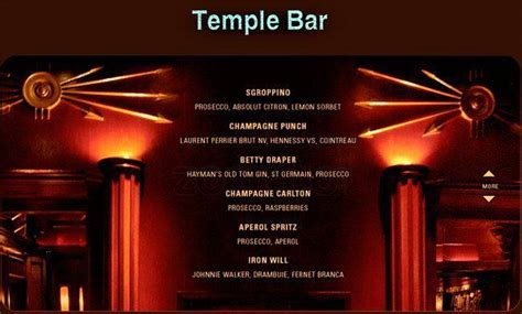 temple bar nyc menu