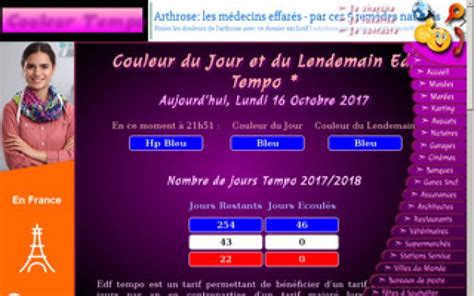 Calendrier Tempo EDF découvrez la couleur du jour