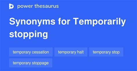 temporarily stopped synonym formal