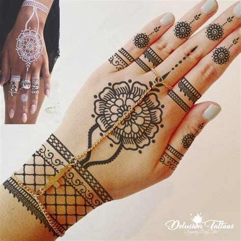 Henna Black Temporary Tattoo By Paperself