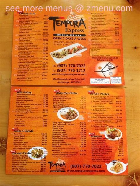 Tempura Express Menu