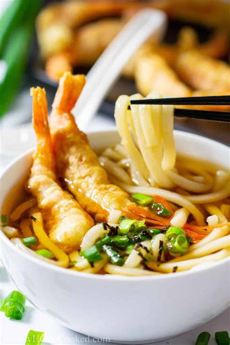 Tempura Udon Recipe With Vegetables and Shrimp
