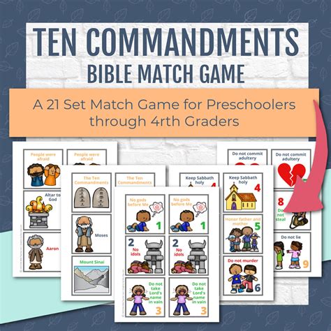 Ten Commandments Matching Game Printable