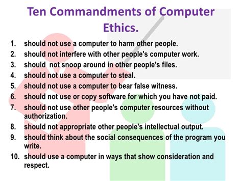 ten commandments of computer ethics quiz