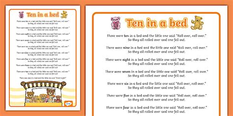 Ten In A Bed Printable